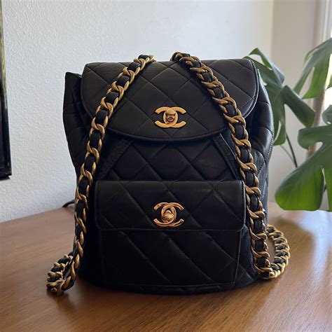 chanel black backpack purse|authentic Chanel backpack.